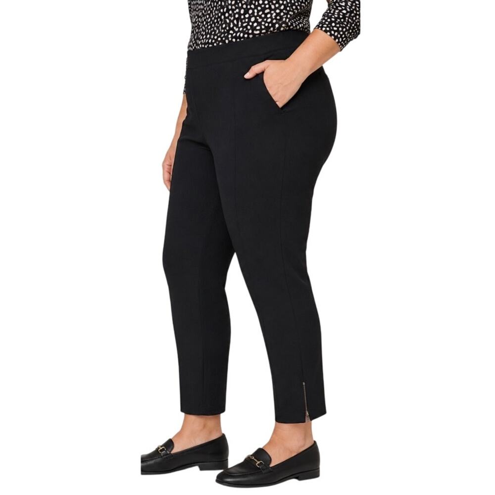 Talbots Black Stretch Ankle Pants, Zip Hem, Career, Plus Size 3X Petite, NWT
